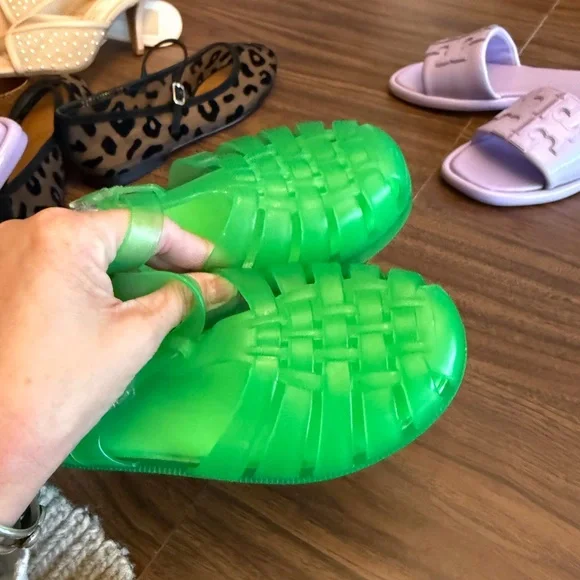 Mini Melissa Kids Neon Green Jelly Sandals - Picture 4 of 7